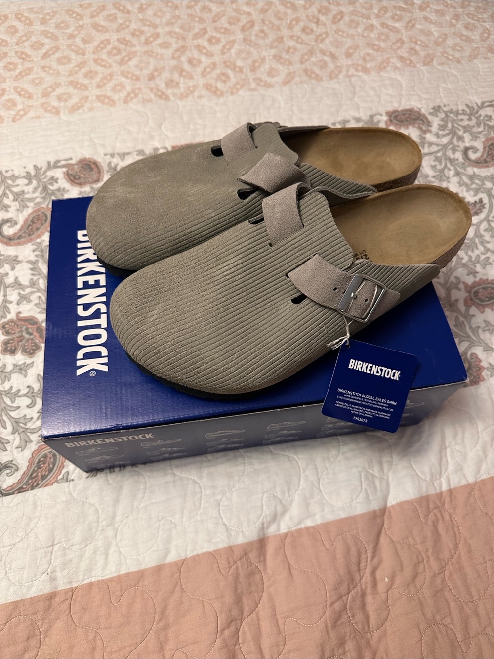 NWT Birkenstock Boston BS Corduroy Stone Coin